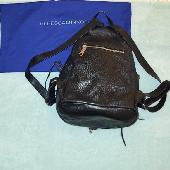 Black Pebbled Leather Rebecca Minkoff 'Julian' Backpack - Picture 3 of 11